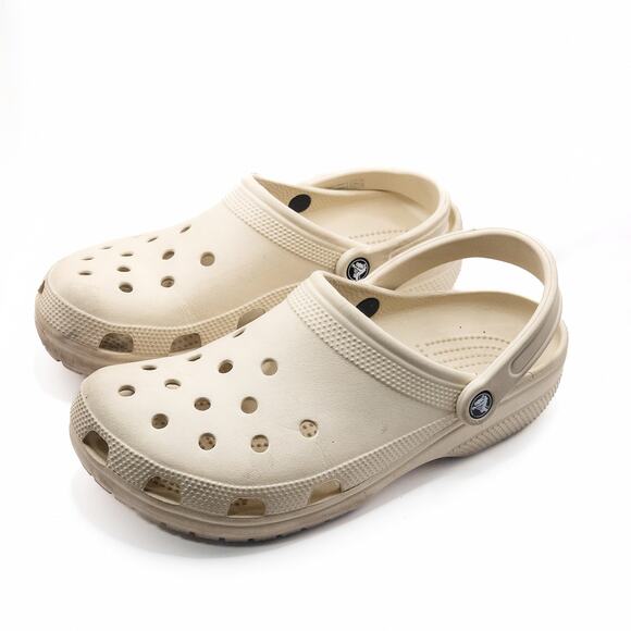 Crocs Women’s Shoes Utility Comfort Classic Beige Clog Normcore Slip-On 11 - Picture 1 of 6